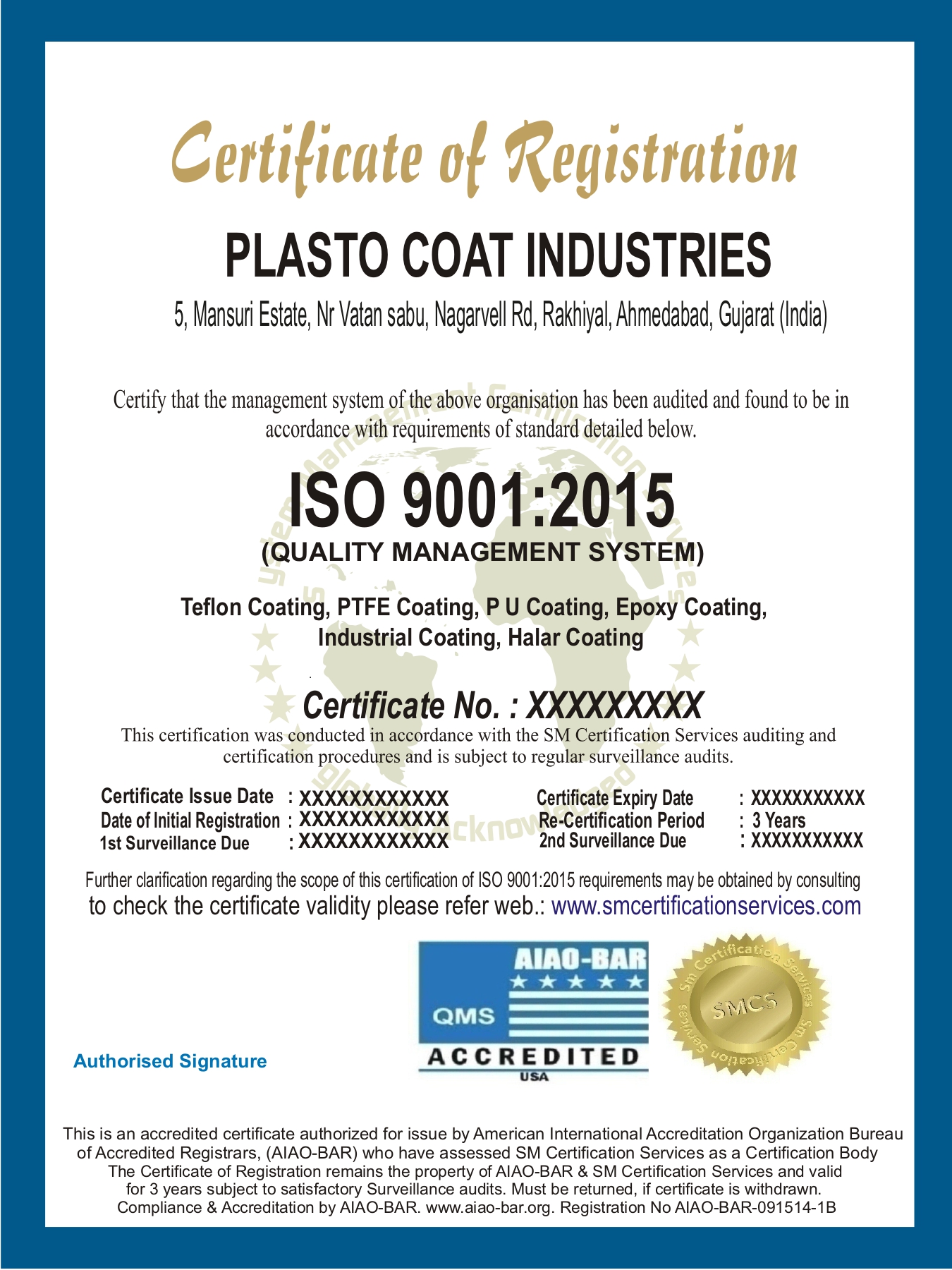 Certificate 9001